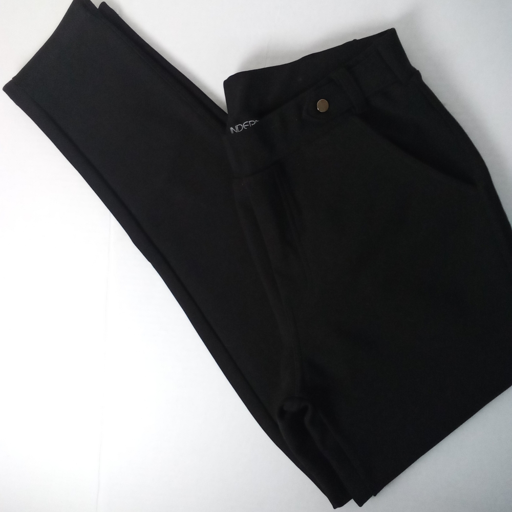 Indero Black Comfort Stretch Pants Pockets Belt Loops Career Office